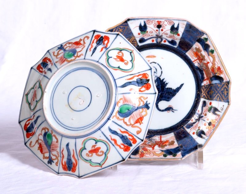 Japon, ère Edo 18ème Siècle -  Paire d'Assiettes à Décor De Fukurokuju En Porcelaine De Imari-photo-3