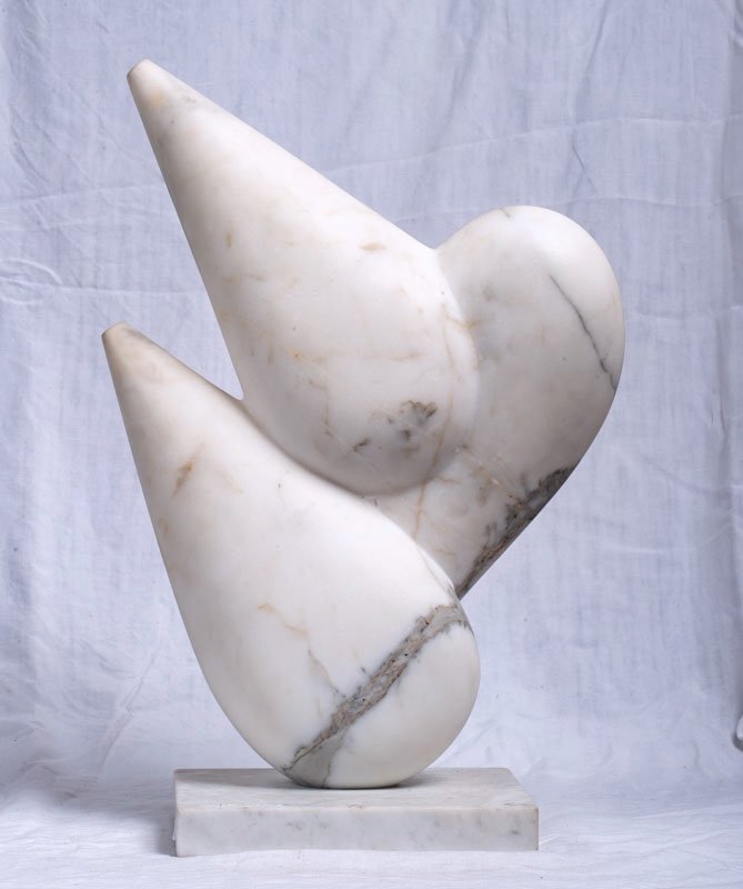 Mircea Milcovitch (né En 1941) -  Sculpture Abstraite En Marbre De Carrare