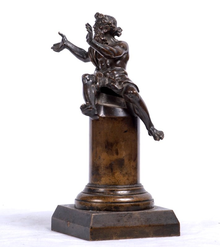 18th Century School - Bronze Character At The Column-photo-2