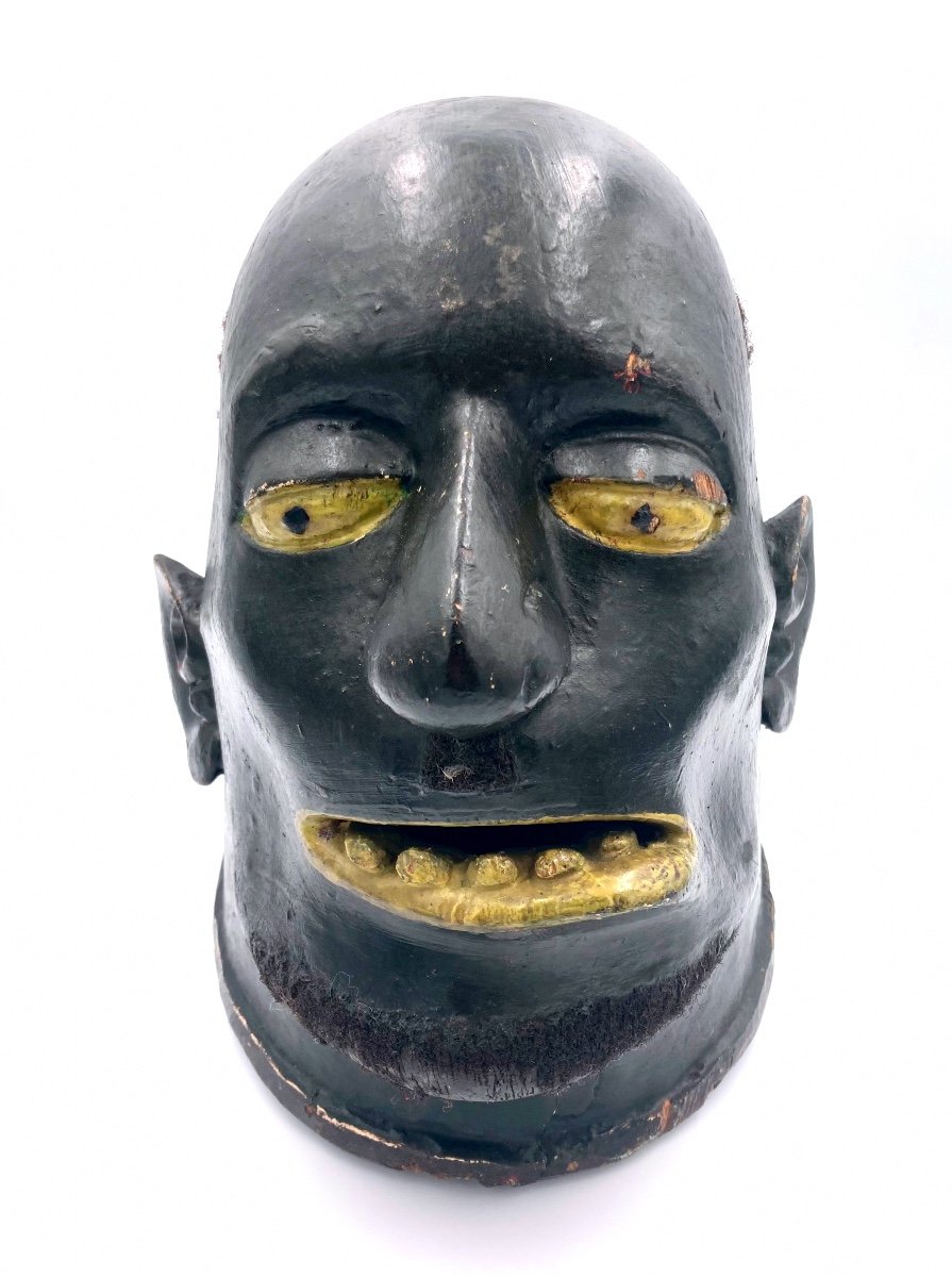 Tanzania, Mozambique, Makonde Culture - Lipiko Wooden Helm Mask, Colors And Hair-photo-2