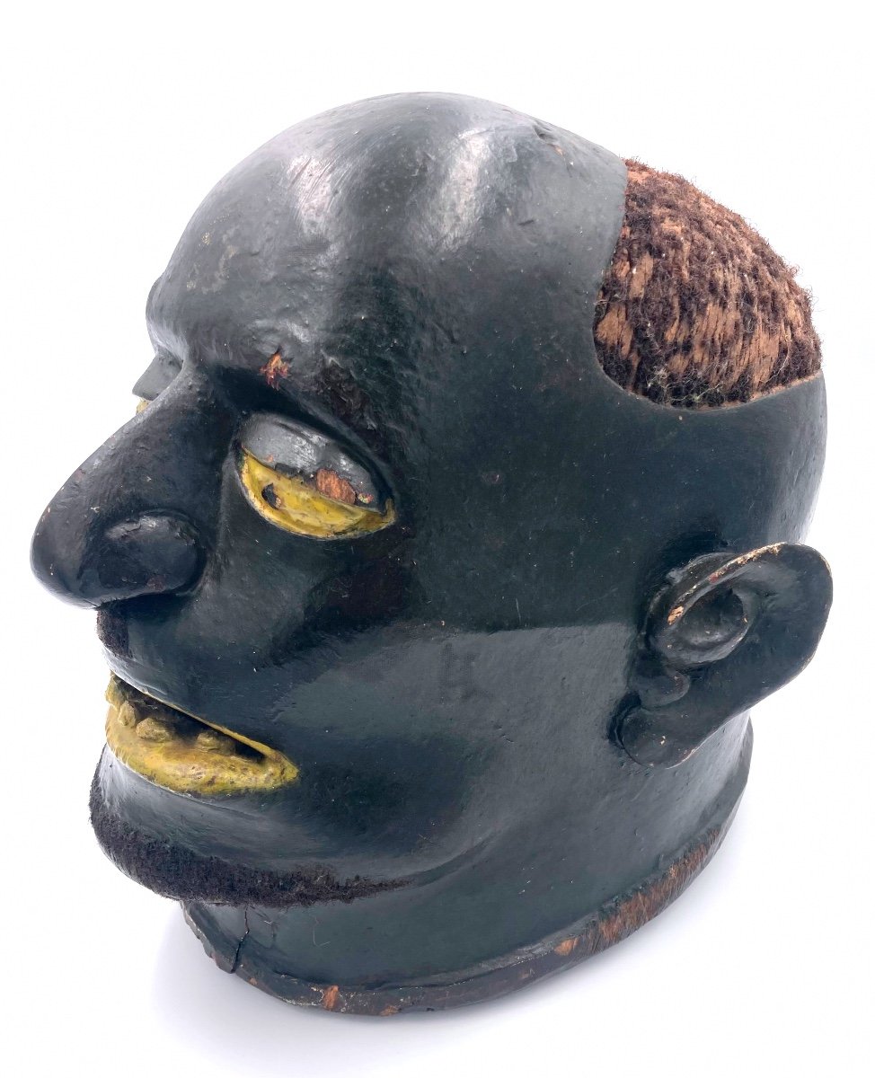 Tanzania, Mozambique, Makonde Culture - Lipiko Wooden Helm Mask, Colors And Hair-photo-1