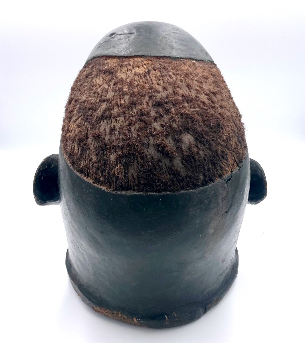 Tanzania, Mozambique, Makonde Culture - Lipiko Wooden Helm Mask, Colors And Hair-photo-2