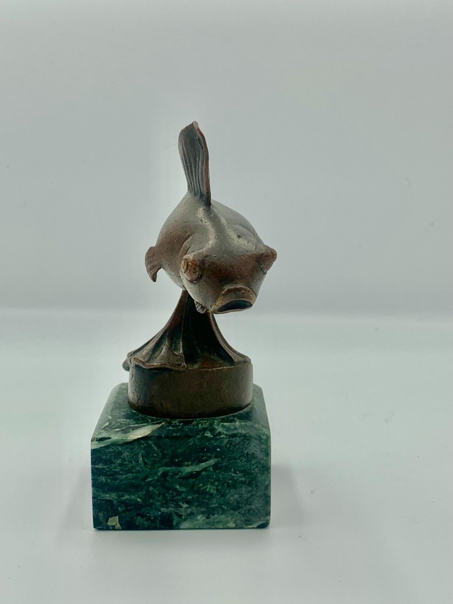 H. Lauru - Poisson Volant - épreuve En Bronze - XXème Siècle -photo-4