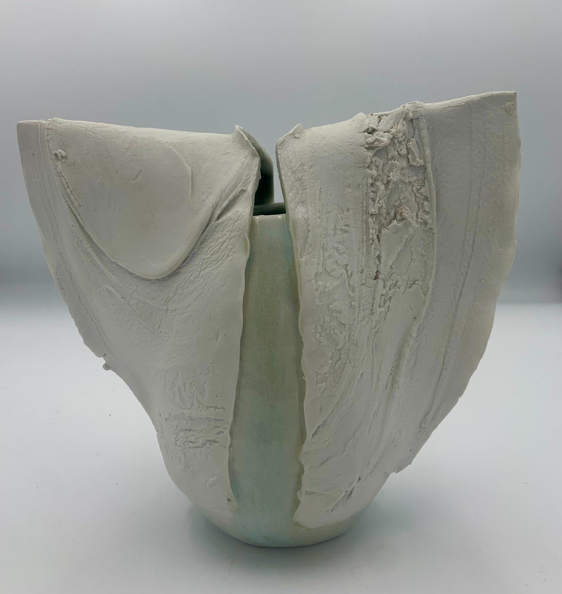François Gueneau ( 1937 ) - Vase - Sculpture En Porcelaine émaillée Et  Biscuit De Porcelaine-photo-2