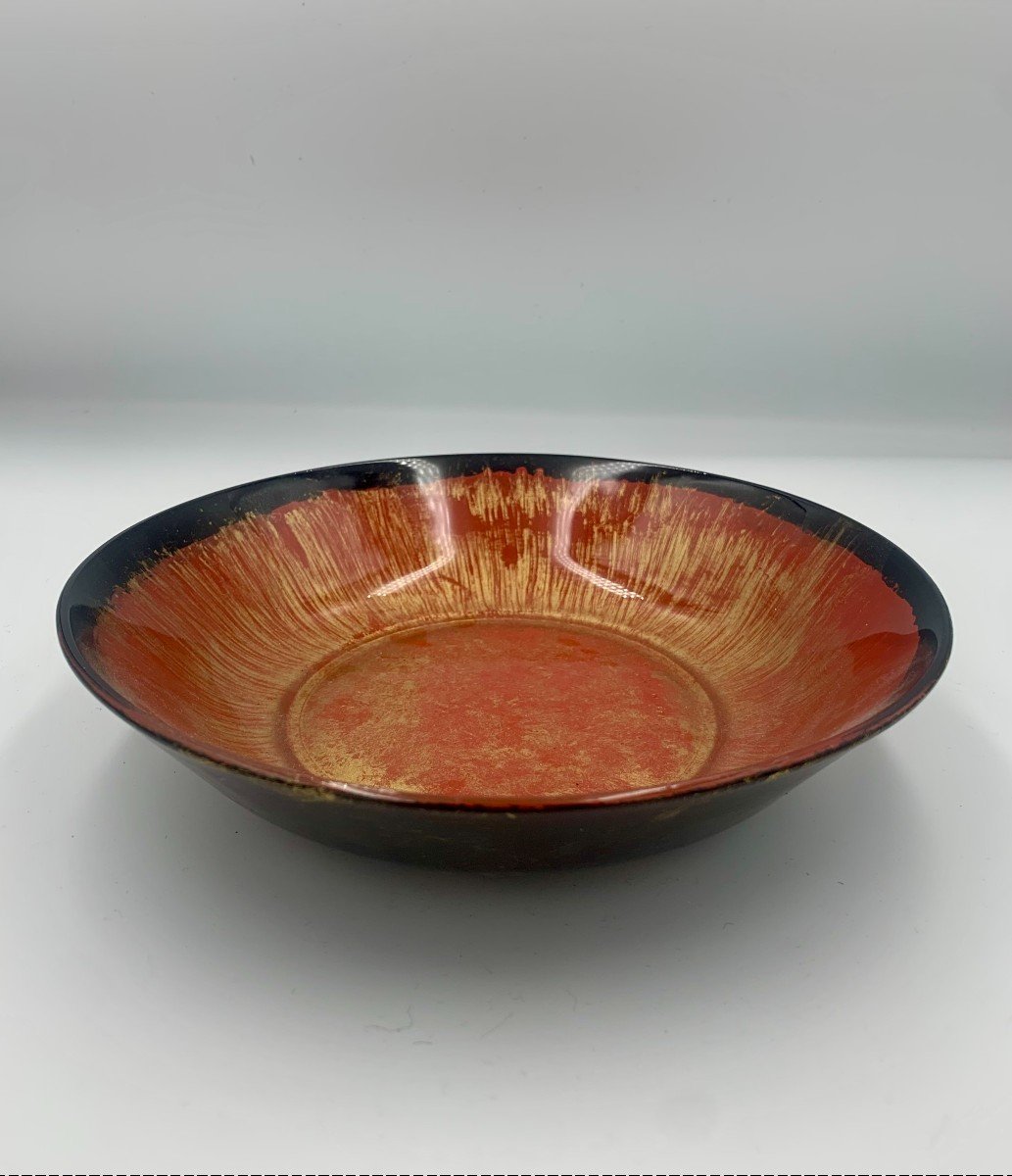  Assiette En Verre Coloré - Monogrammée Au Revers - C. 1940-1950
