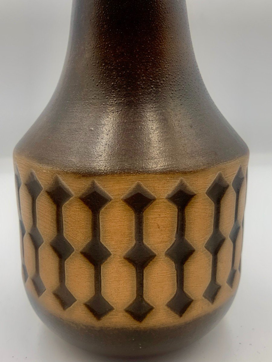 Vase à Col Rétréci En Céramique émaillée - Jasba - C. 1950 / 1960 -photo-2
