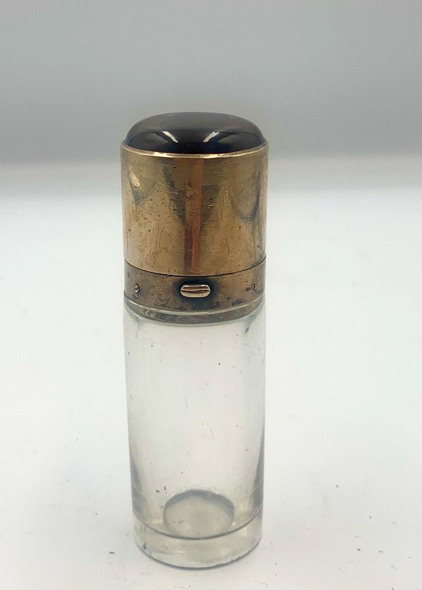 W. Leuchars - Flacon à Parfum Cylindrique En Cristal Monté En Argent Et Vermeil - 1880-photo-2