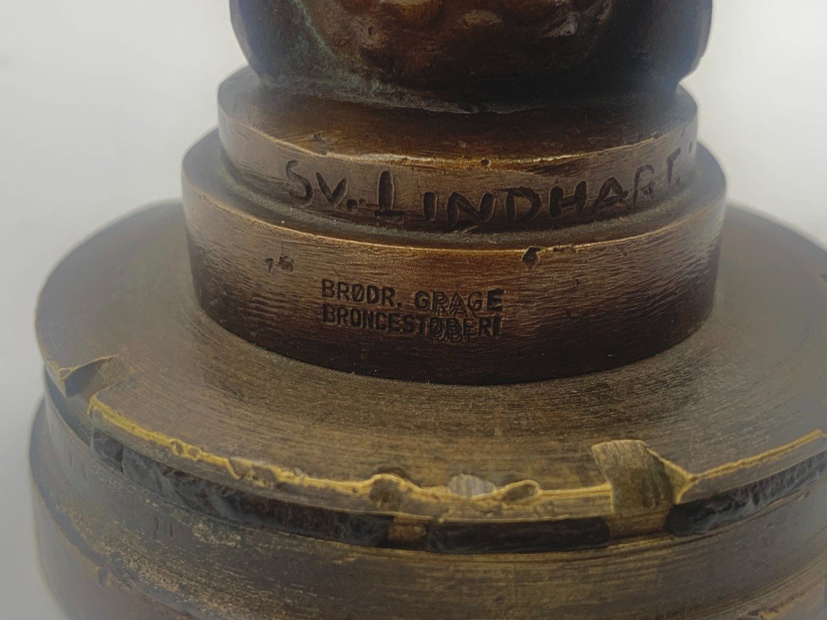 Svend Lindhart (1898-1989) -  Enfant Chevauchant Un Poisson - épreuve En Bronze-photo-1