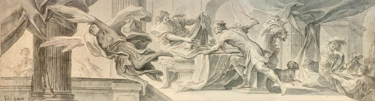  La Métamorphose De Philomèle Et Procné - Lavis Et Encre Brun - Ecole Flamande Ou Allemande -photo-2