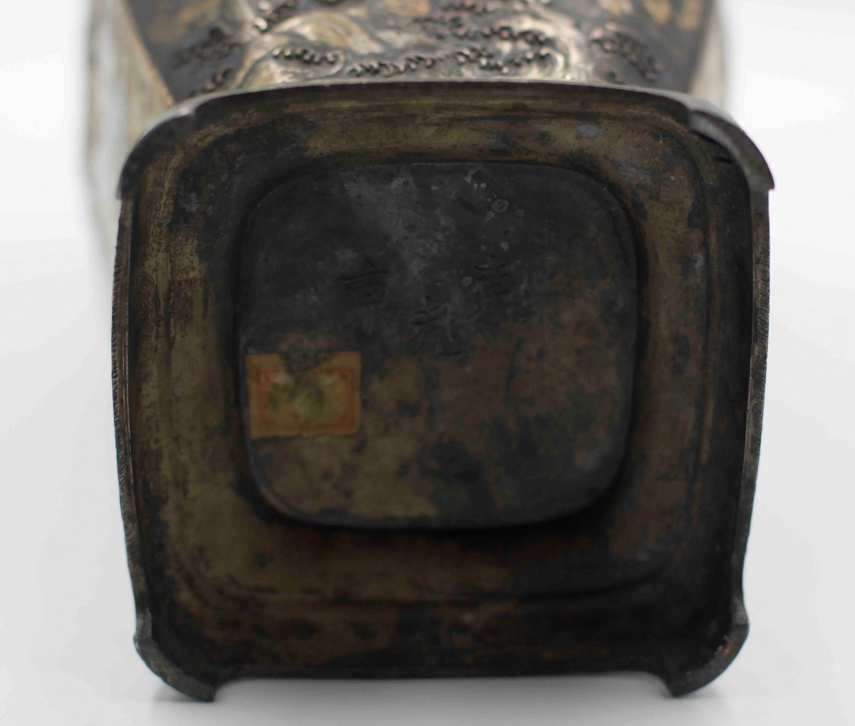 Japan Circa 1900 - Vase Decorated With Eagle, Branched Birds And Flowers In Waves-photo-3