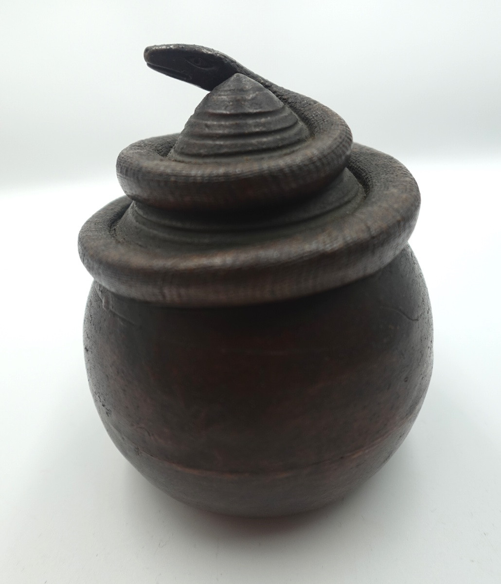 Japan, Bizen Kilns – Edo Period (1603–1868) – Tama Pearl And Snake Okimono-photo-4