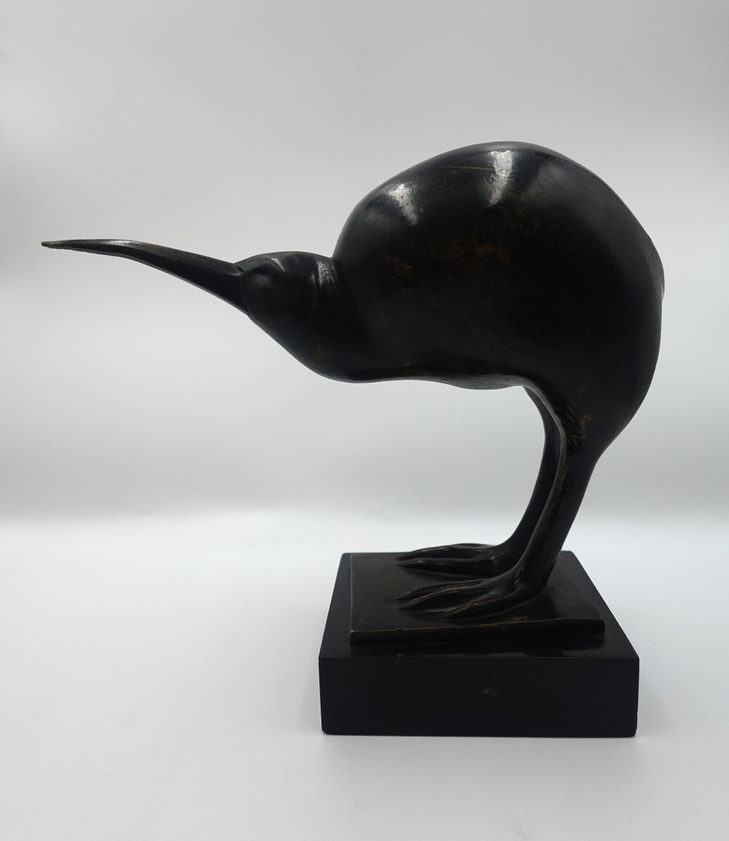 Sculpture en bronze d’un Kiwi austral - 20ème siècle -photo-1