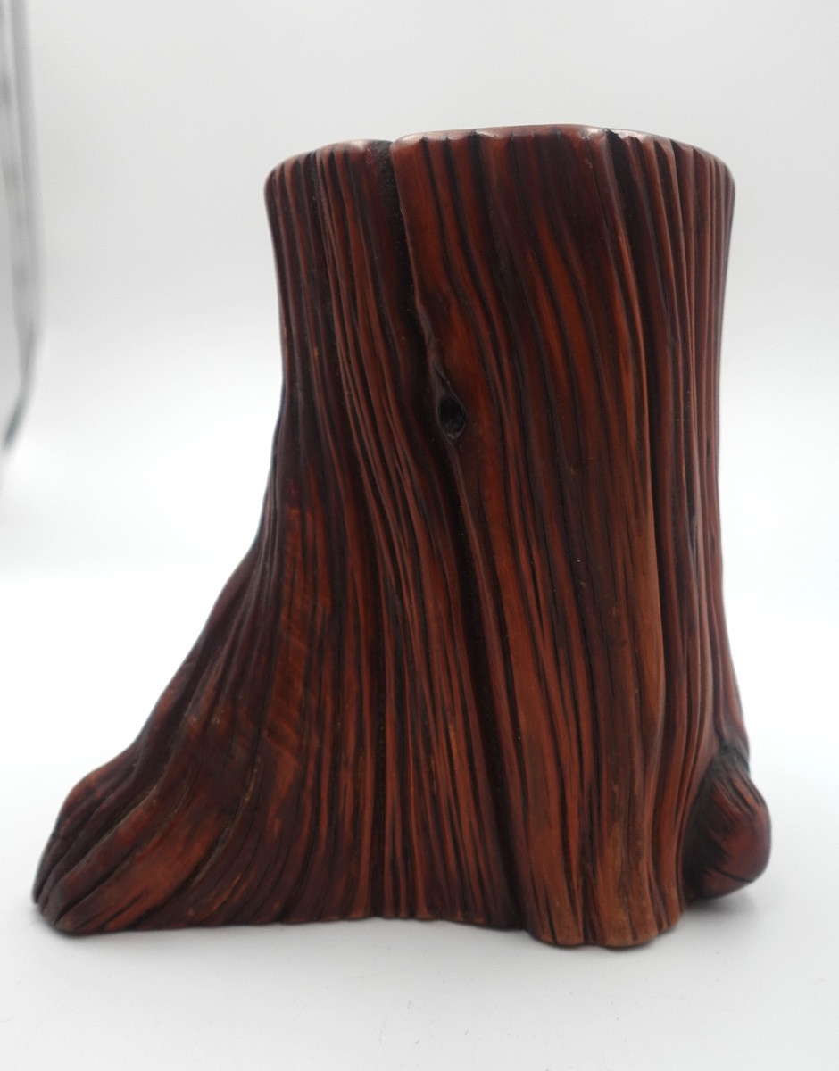 Japan, Shōwa Period (1926–1989) - Tree Stump-shaped Brush Holder-photo-1