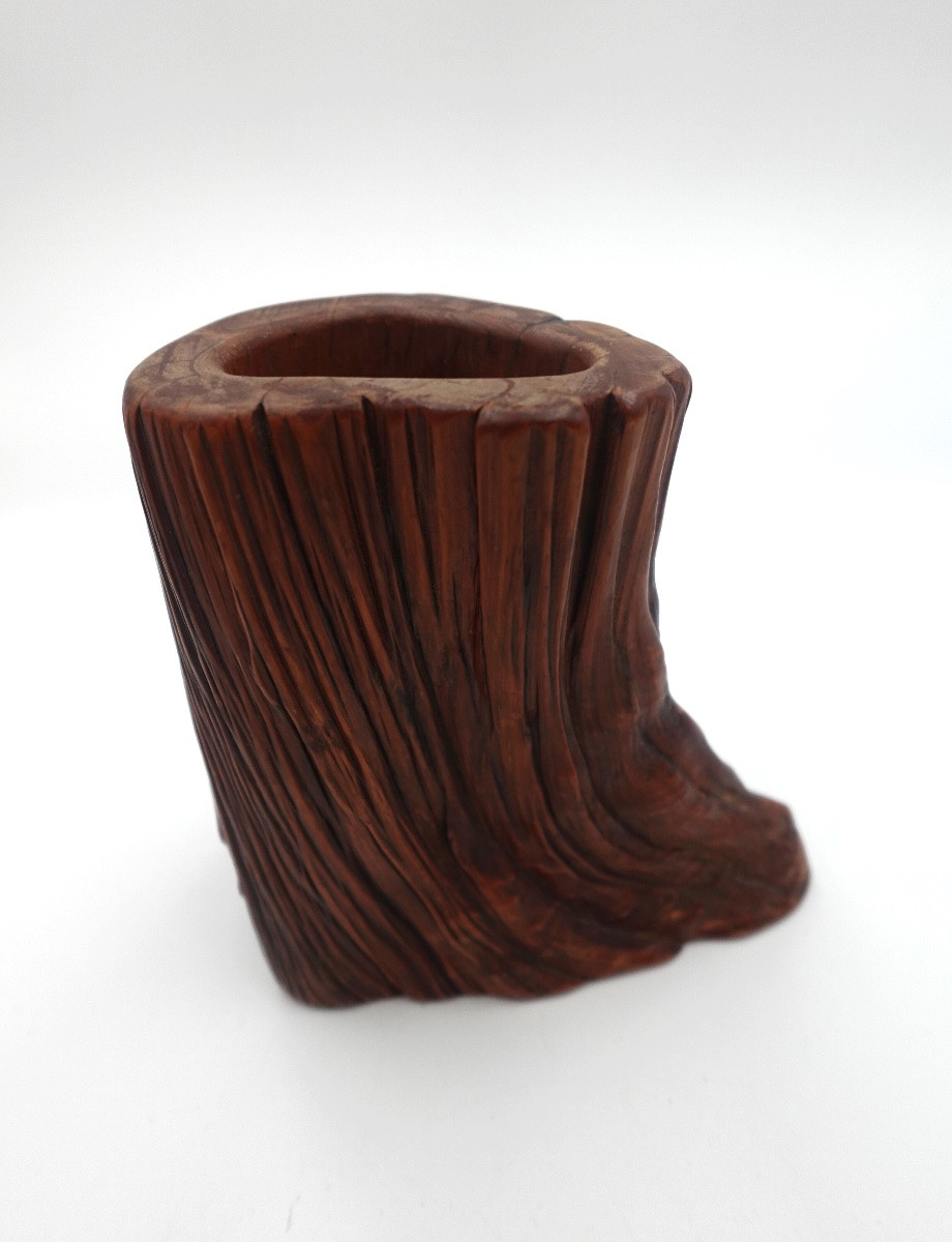Japan, Shōwa Period (1926–1989) - Tree Stump-shaped Brush Holder-photo-3