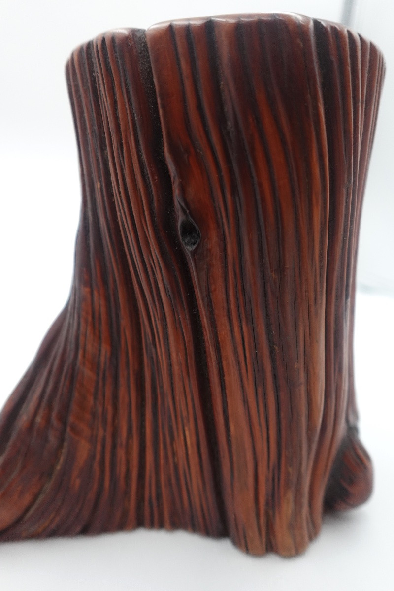 Japan, Shōwa Period (1926–1989) - Tree Stump-shaped Brush Holder-photo-5