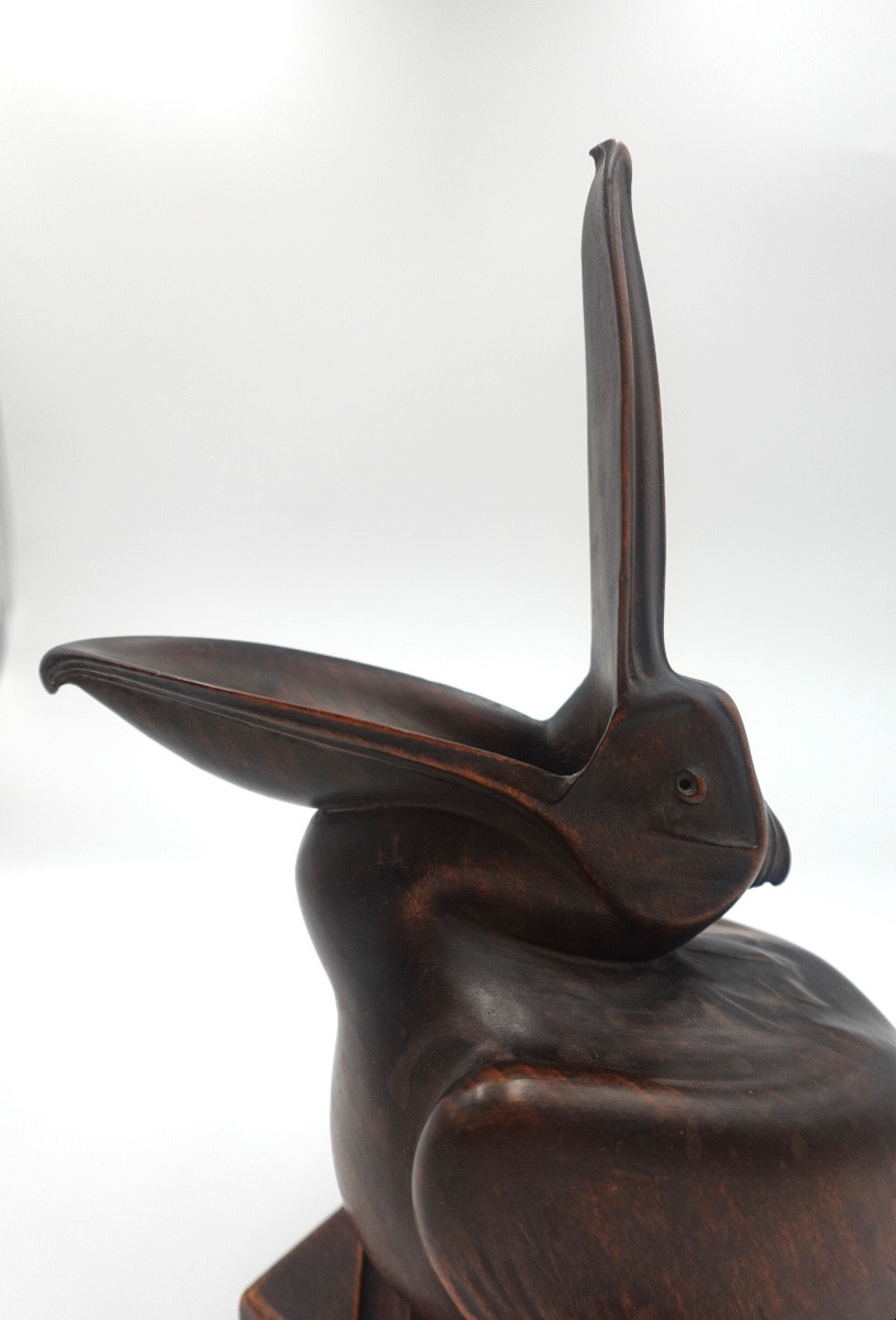 Noël-ange Martini (1886–1962) - Art Deco Ashtray / Sculpture Depicting A Pelican-photo-2