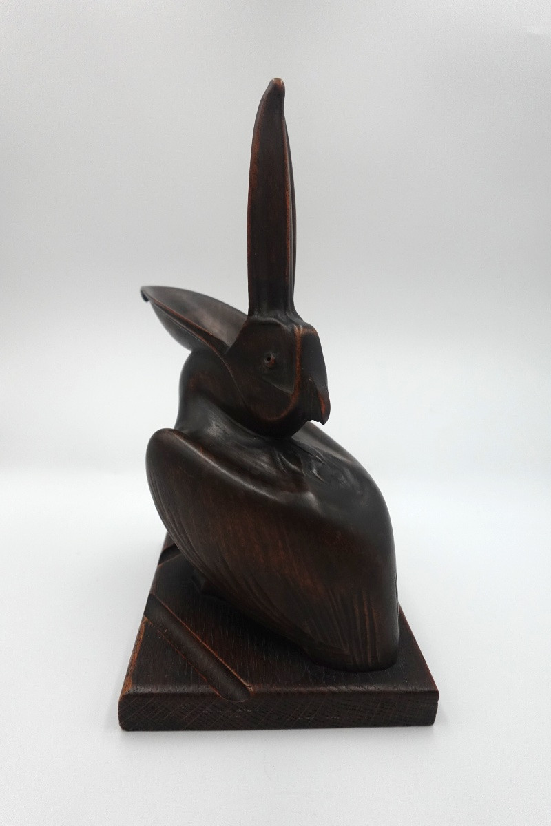 Noël-ange Martini (1886–1962) - Art Deco Ashtray / Sculpture Depicting A Pelican-photo-3