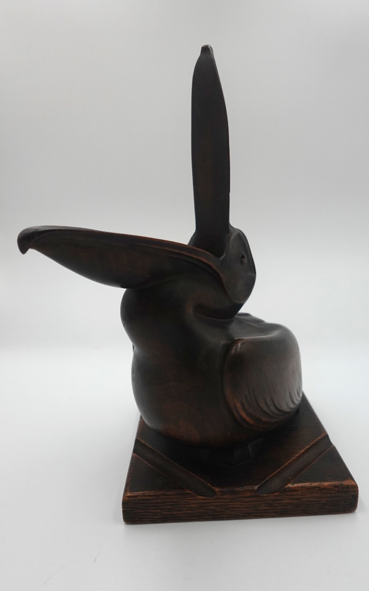 Noël-ange Martini (1886–1962) - Art Deco Ashtray / Sculpture Depicting A Pelican-photo-4