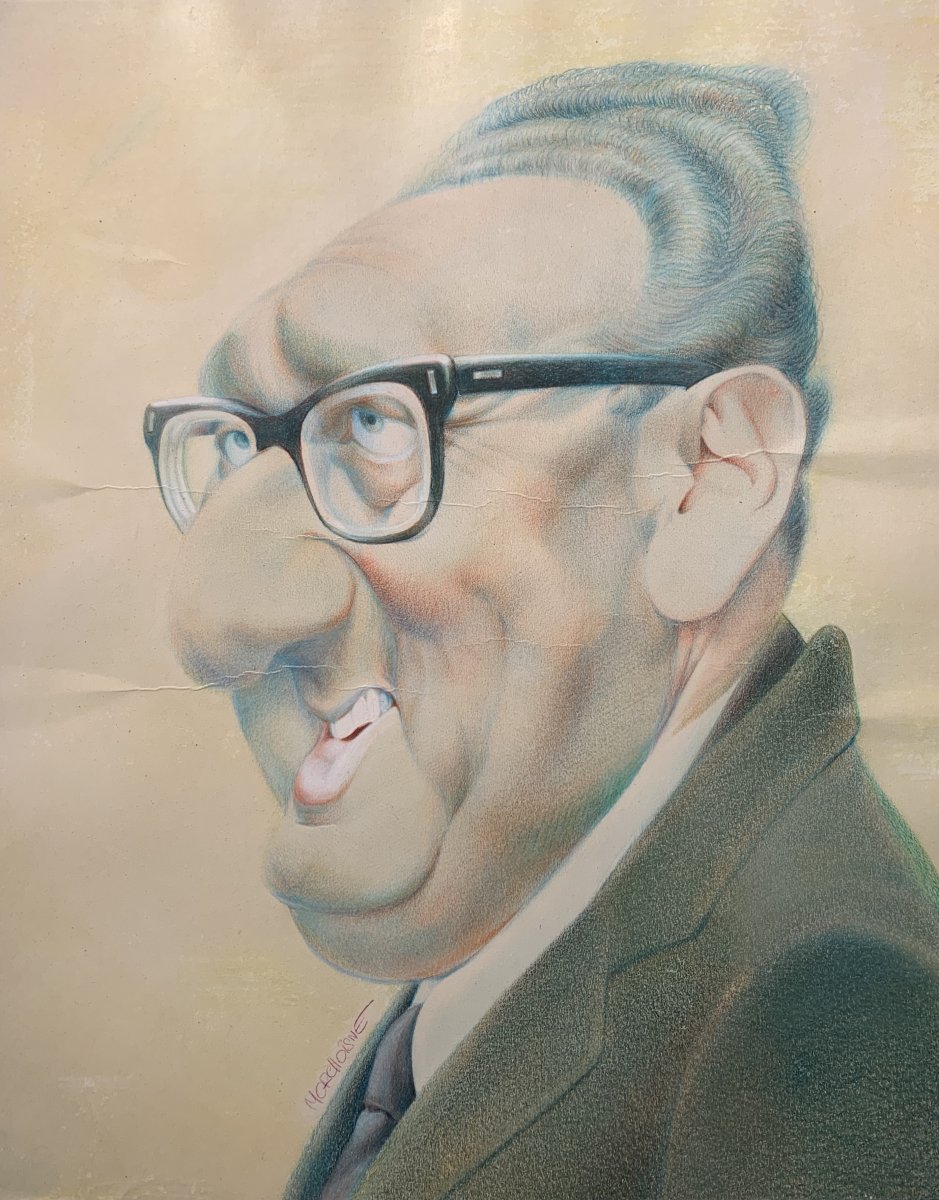 Jean-claude Morchoisne - Portrait-charge Of Henry Kissinger-photo-2