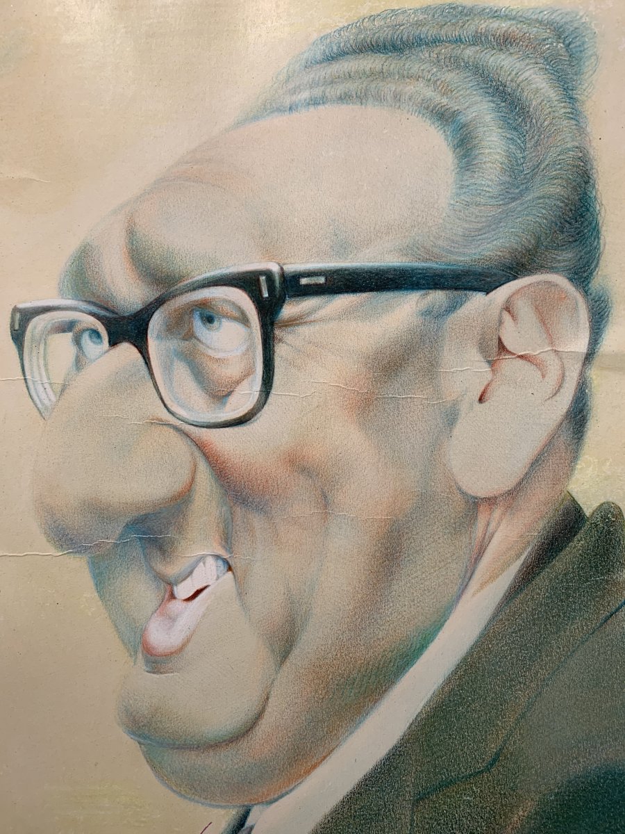 Jean-claude Morchoisne - Portrait-charge Of Henry Kissinger-photo-3