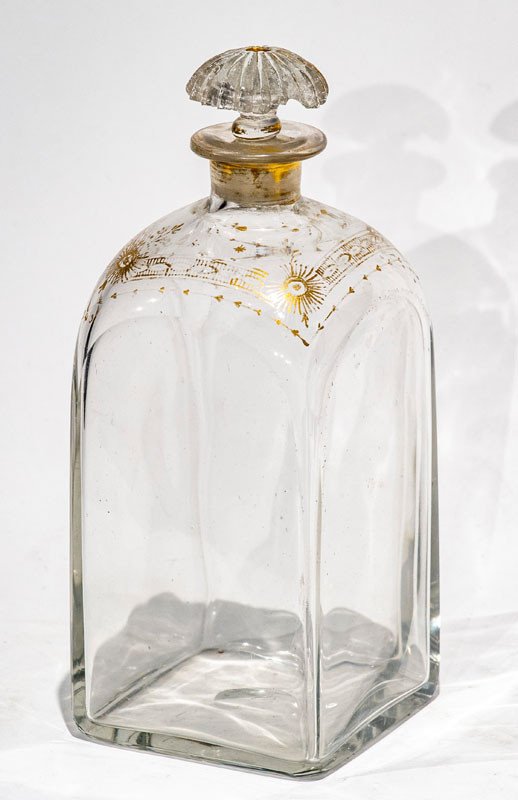 Crystal Decanter With Gold Decoration - 19th Century