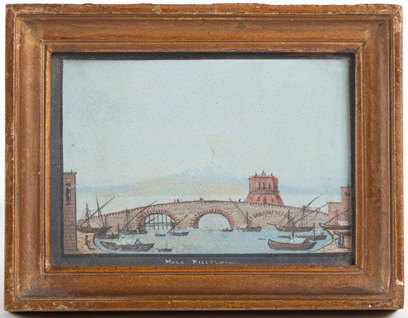 Italie 18ème Siècle - Suite De Petites Gouaches Représentant Des Vues De Naples Et De Pompéi-photo-5