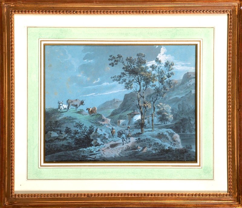 French School Of The First Half Of The 19th Century - Animated Mountain Landscape