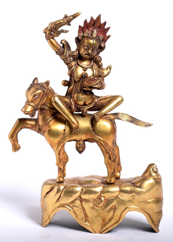 Tibet 18th - 19th Century - Palden Lhamo On Her Mule - China Tibetan Chinese Art