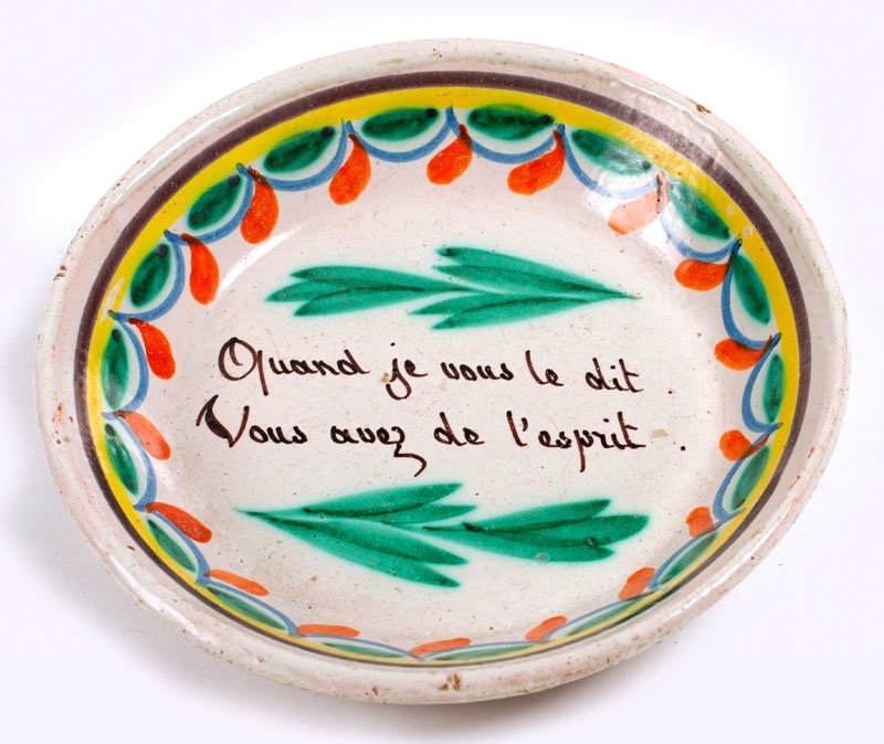 Pierre Senly Early 19th Century - Nevers Earthenware Plate With Quote Or Proverb