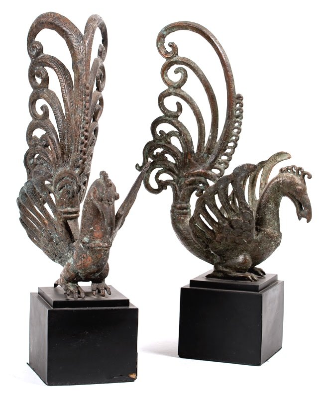 Indonesia Java 19th Century - Javanese Bronze Sculptures - Birds Of Pa