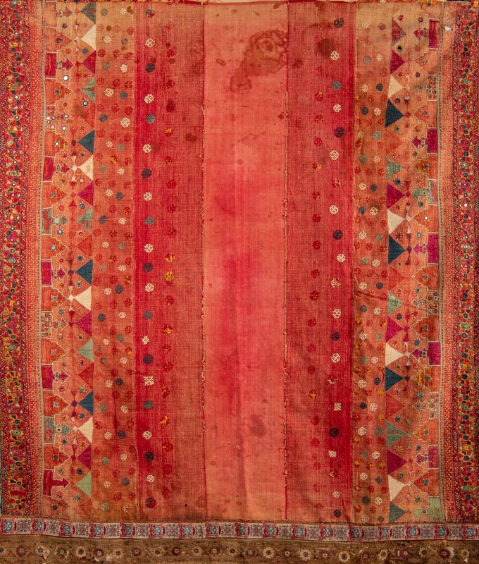 India Early 20th Century Embroidered Wall Hanging Fabric