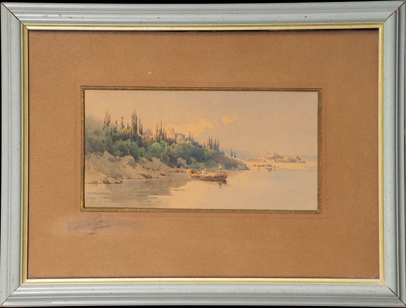 Angelos Giallinas 1857 - 1939 - Pêcheurs à Corfou-photo-2