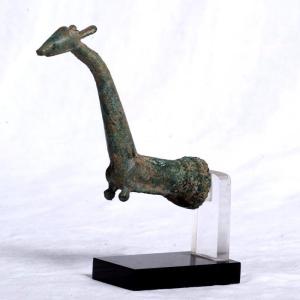 Luristan, Iron Age (c.1300 - 600 Bc) - Sharpener Handle Decorated With A Deer Protome