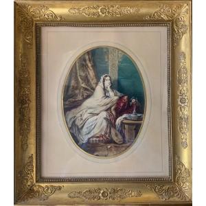 Adèle-Anaïs COLIN (1822-1899) - Rachel - Aquarelle