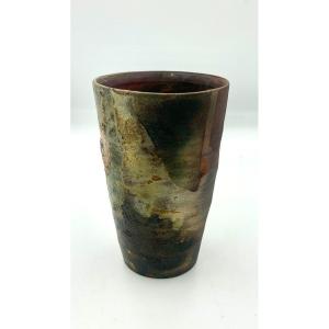 Glazed Ceramic Vase In Brown Tones - Contemporary School  - 20th Century