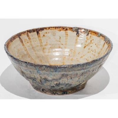 Beige And Blue Contemporary Ceramic Bowl