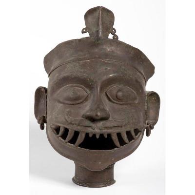 Inde Maharashtra Ou Karnataka 18ème Siècle – Tête De Bhairava : Masque Protecteur 