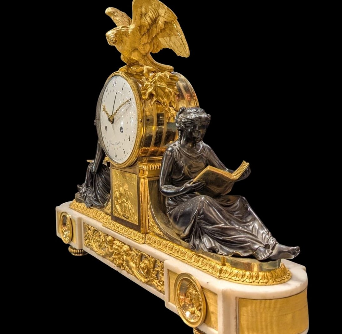 Pendule à l'étude d'époque louis XVI-photo-2