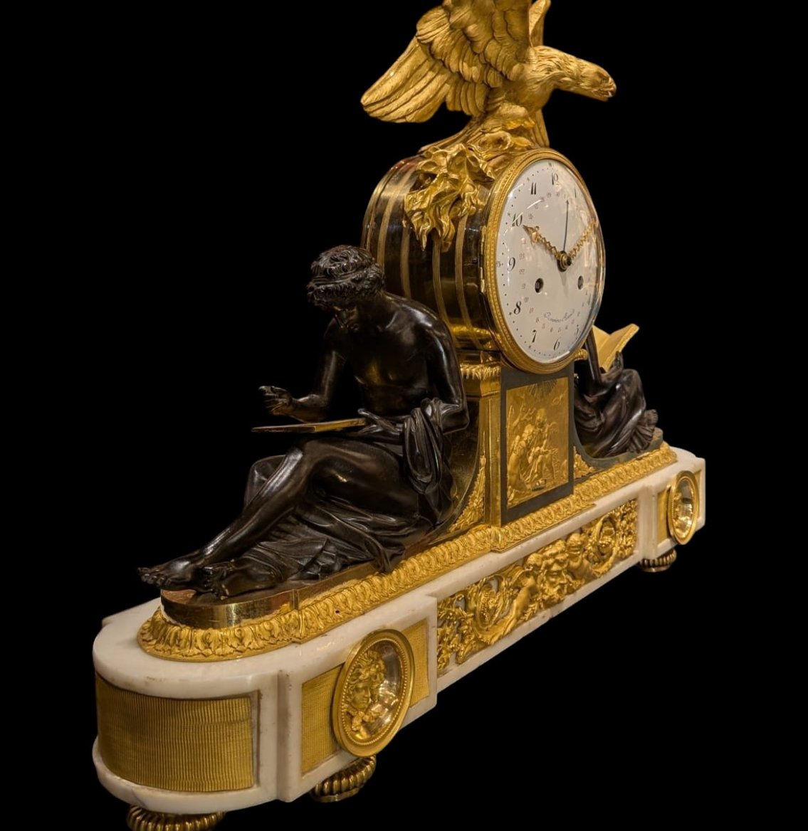 Pendule à l'étude d'époque louis XVI-photo-3