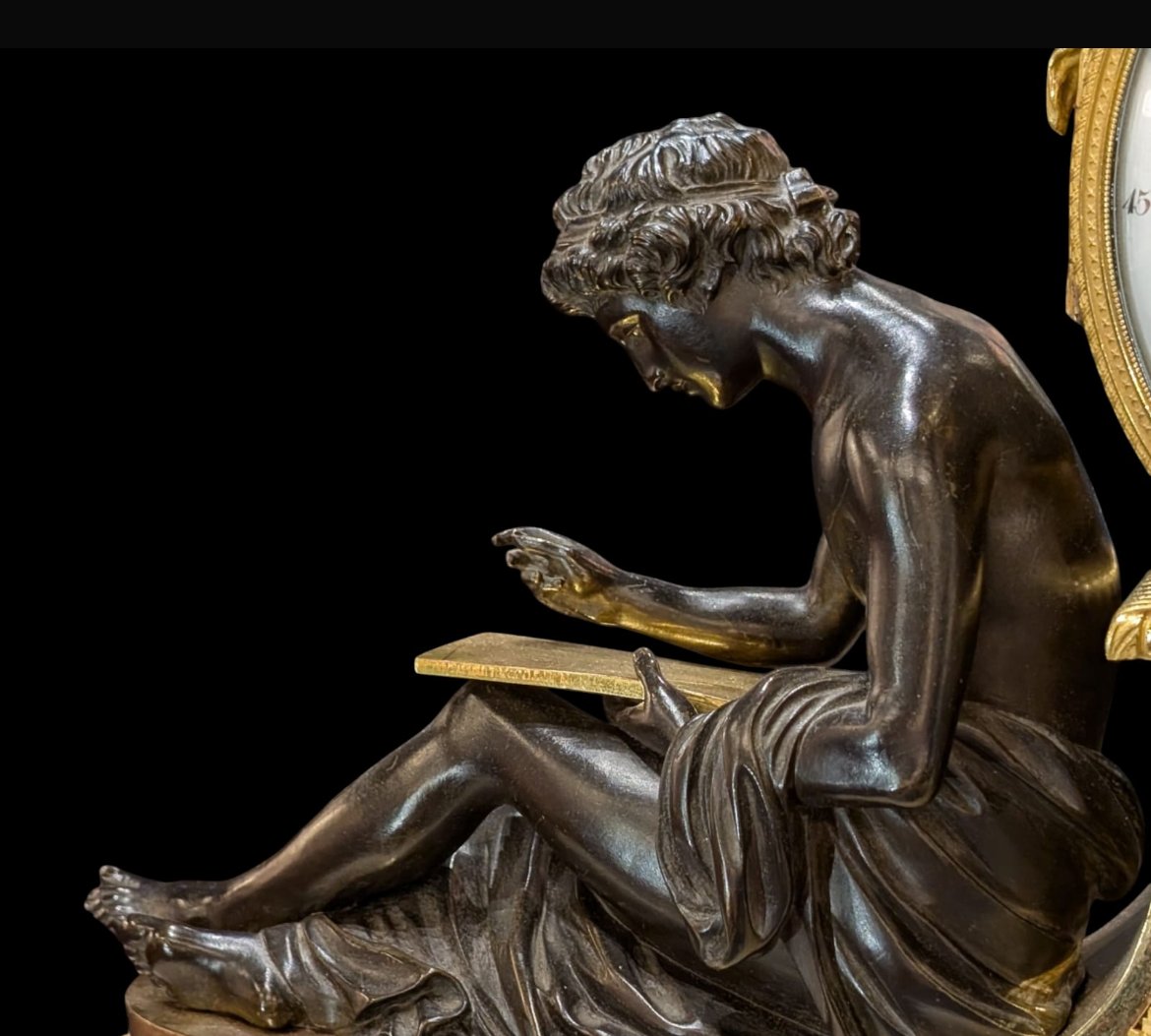 Pendule à l'étude d'époque louis XVI-photo-2