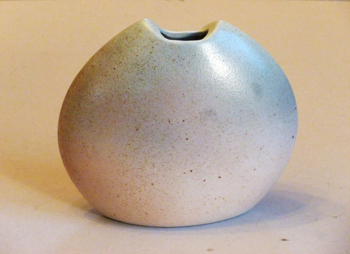 Vase "lentille", porcelaine Virebent, années 70/80-photo-3