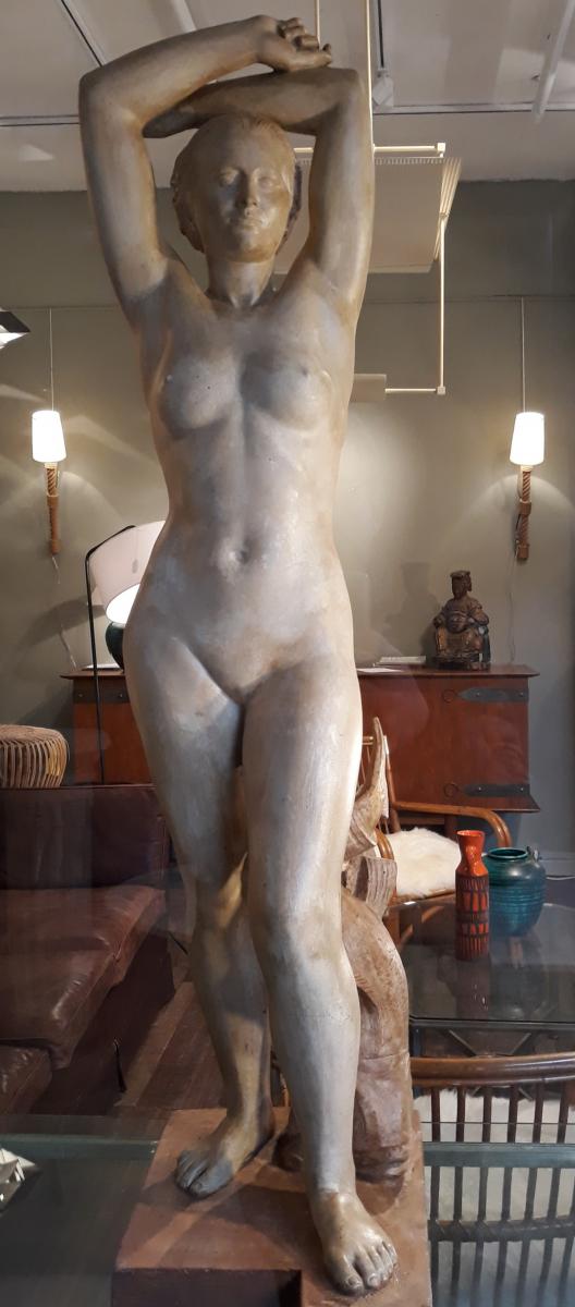 Grand Plâtre d'atelier Signé Alphonse Darville -photo-2