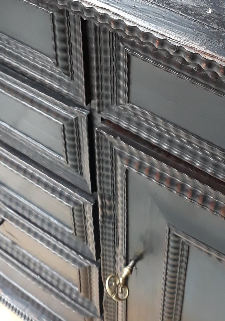 Cabinet In Ebony 17th Century-photo-3