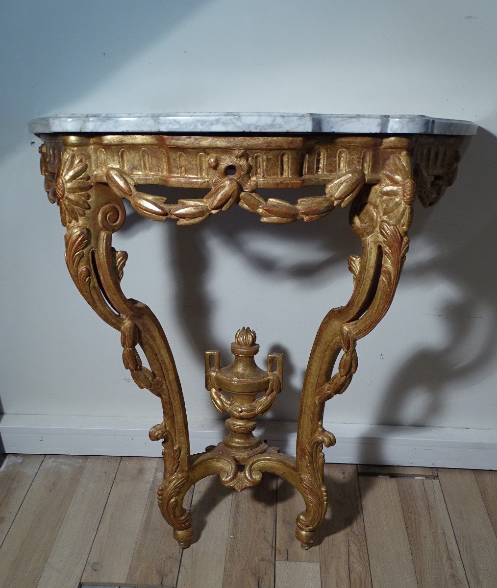 Louis XV Period Console In Golden Wood XVIIIth Century-photo-3