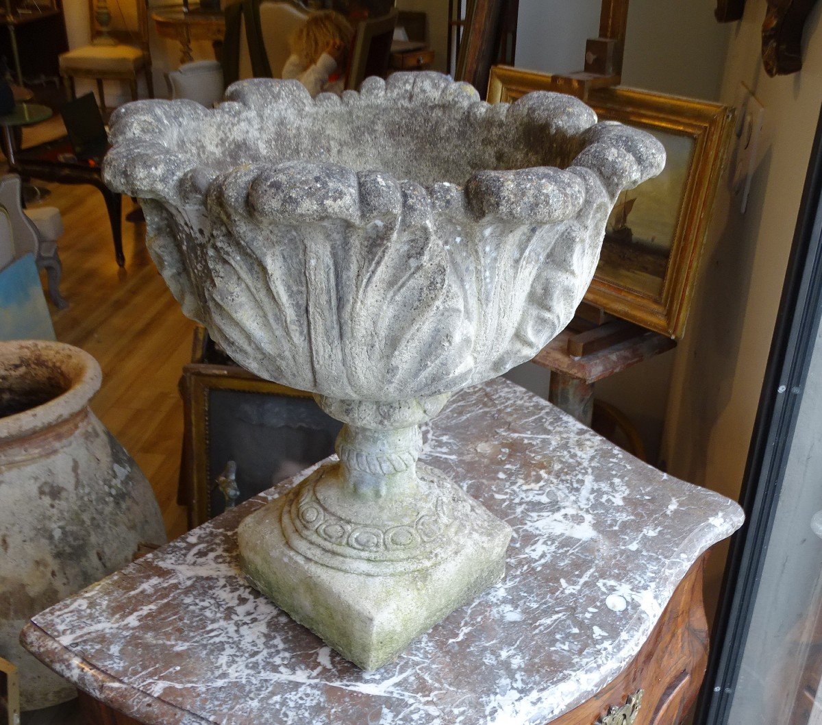 Louis XIV Style Reconstituted Stone Basin, Early 20th Century