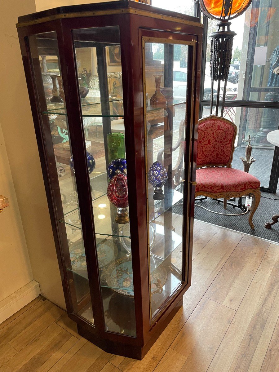 Vitrine 1925 En Acajou A Pan Coupé -photo-2