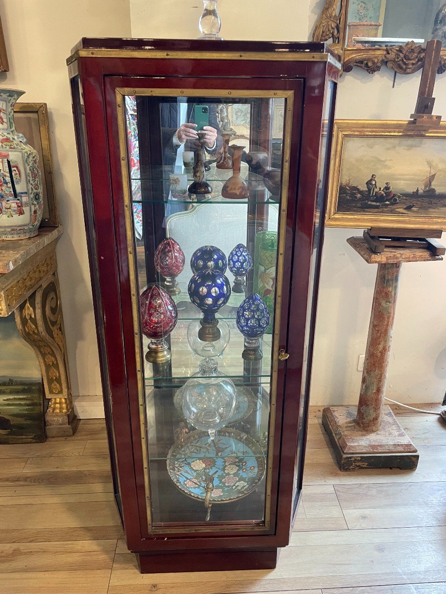 Vitrine 1925 En Acajou A Pan Coupé -photo-1