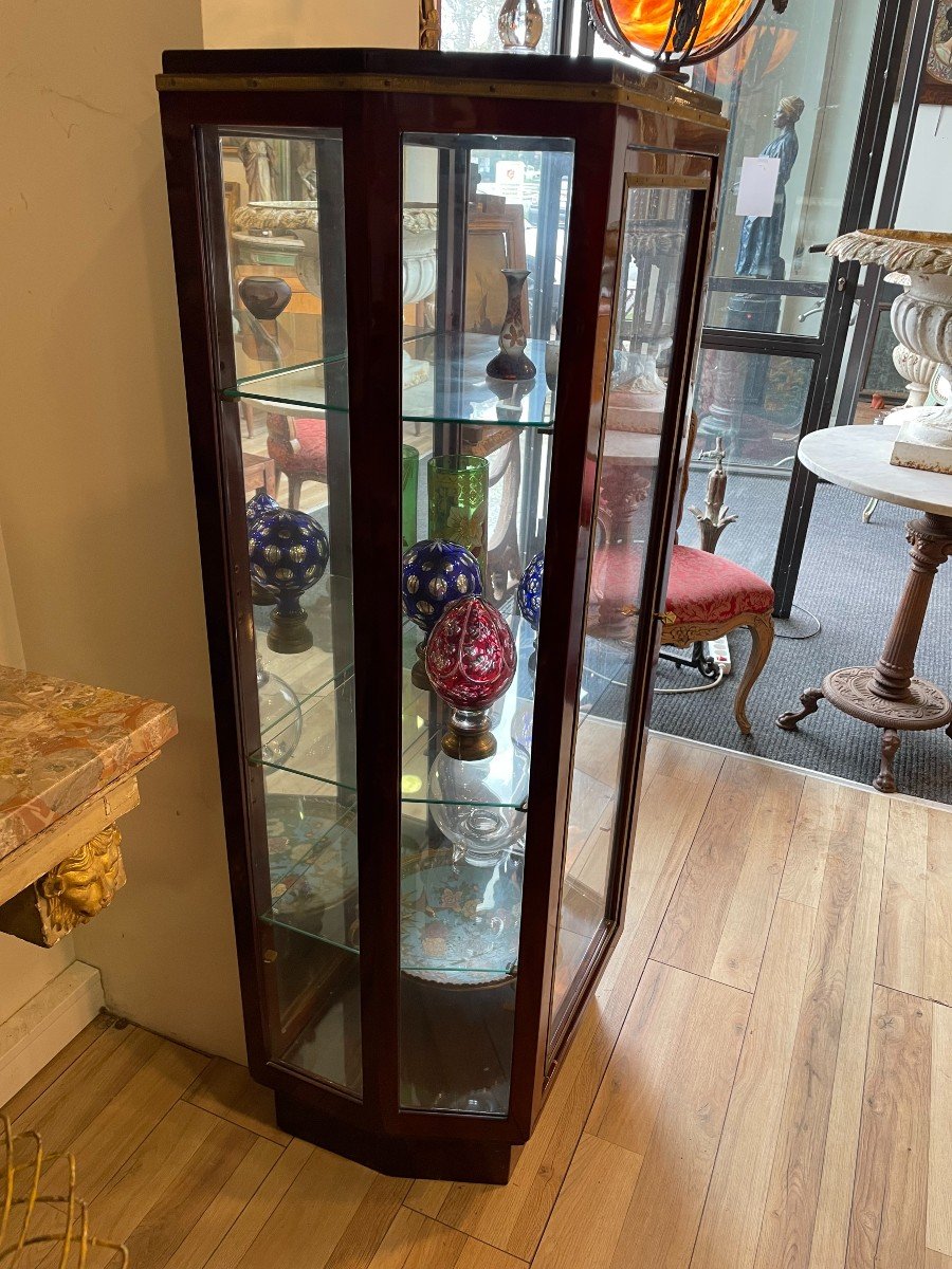 Vitrine 1925 En Acajou A Pan Coupé -photo-2