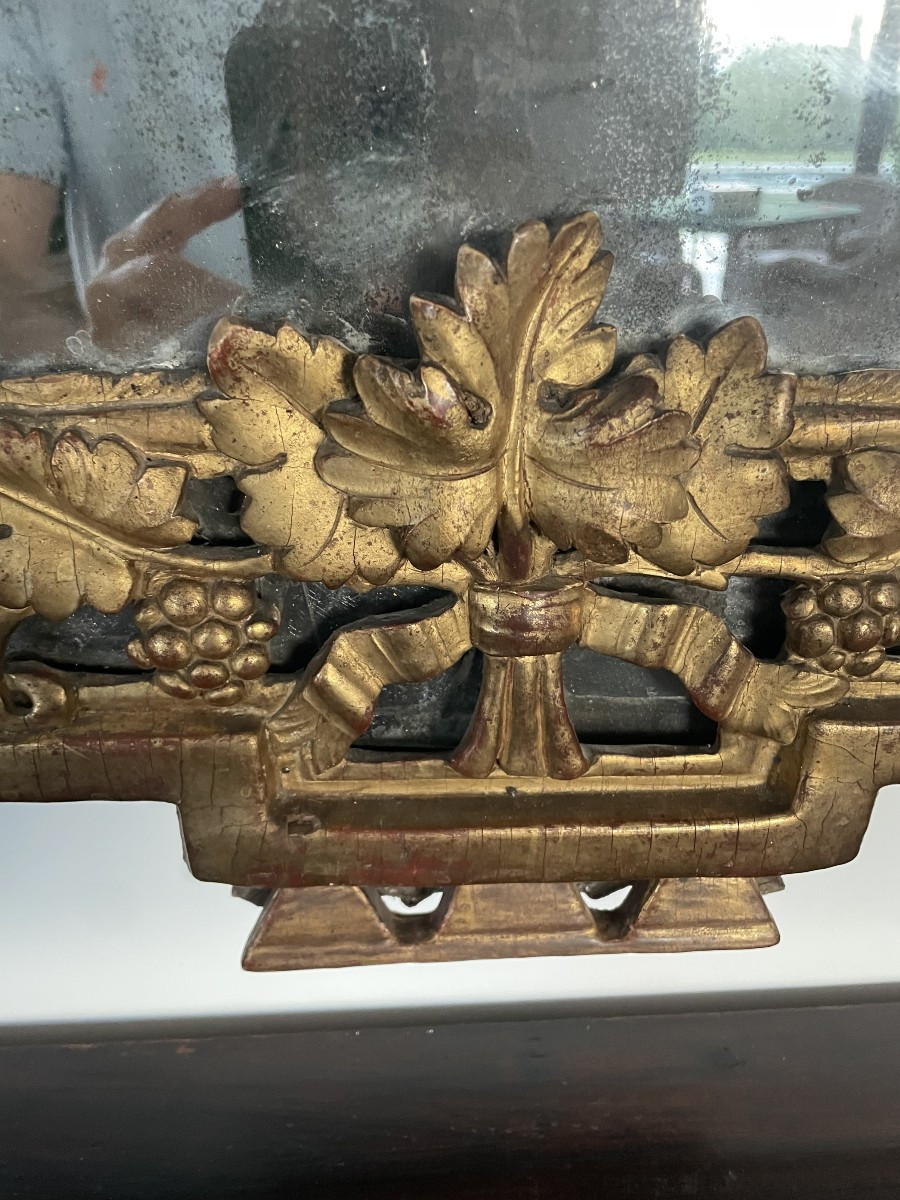Gilded Wooden Mirror With Glazing Bead, 18th Century Provençal-photo-1