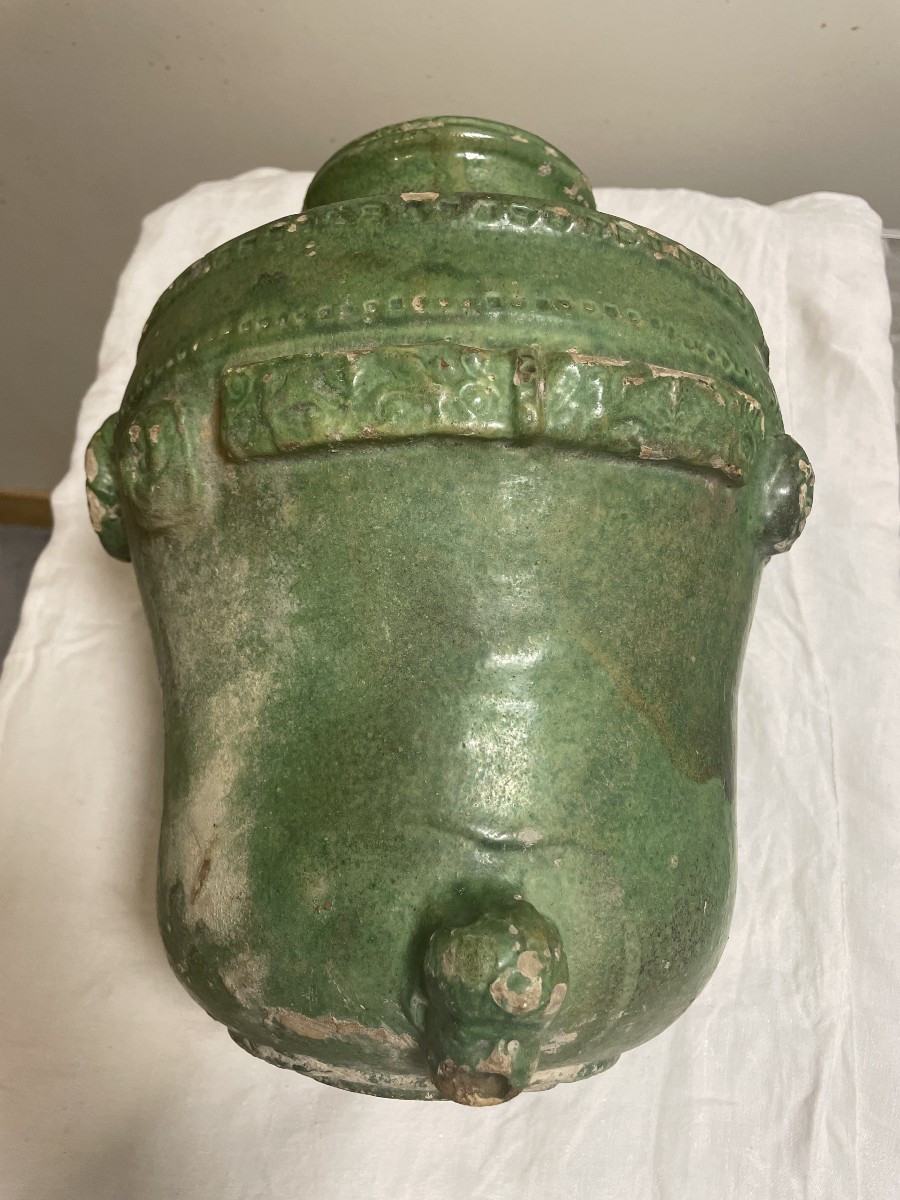 Uzès Glazed Earthenware Table Fountain, 18th Century 
